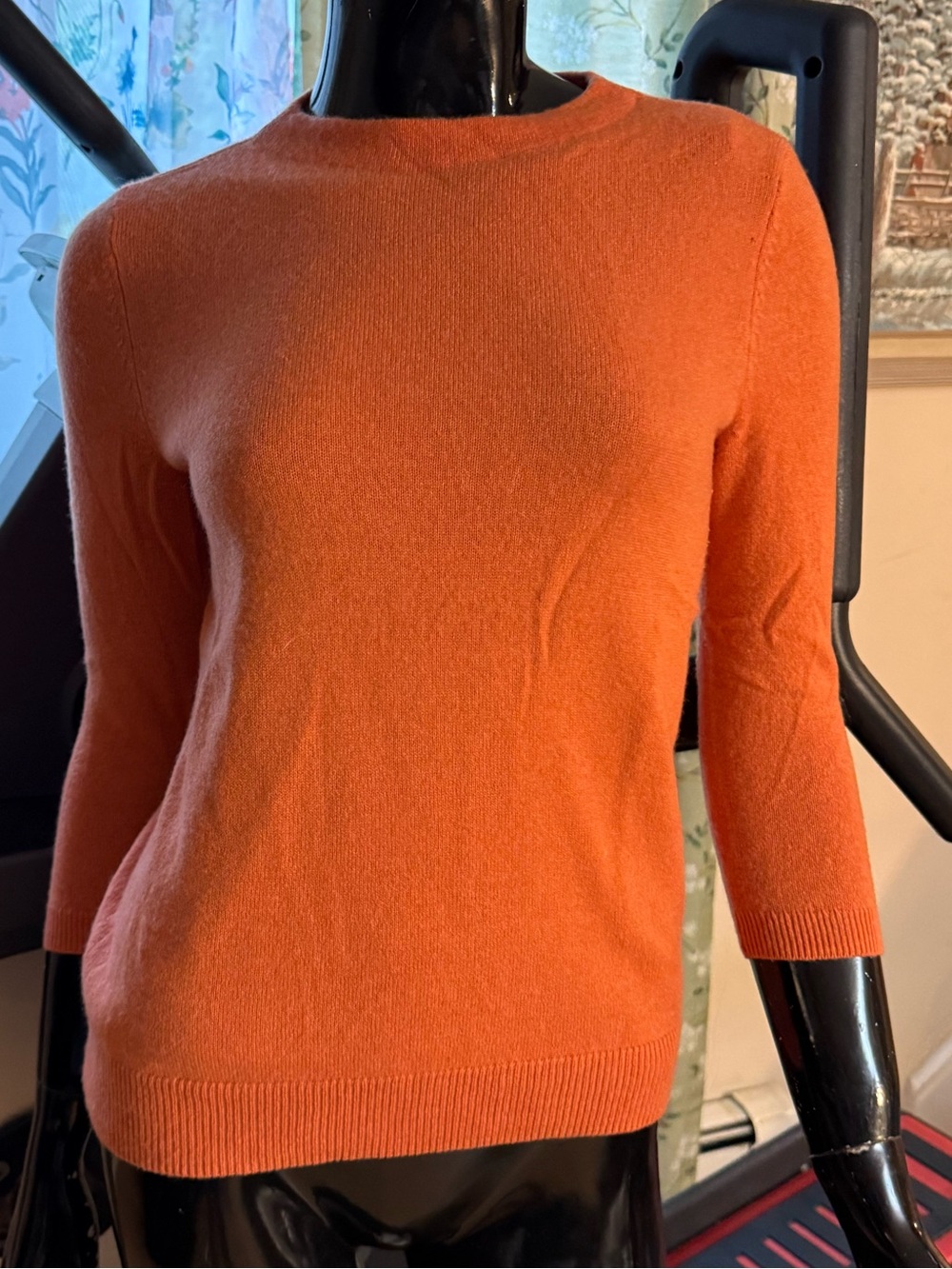Talbots Cashmere Orange Scoop-Neck Lightweight Sweater